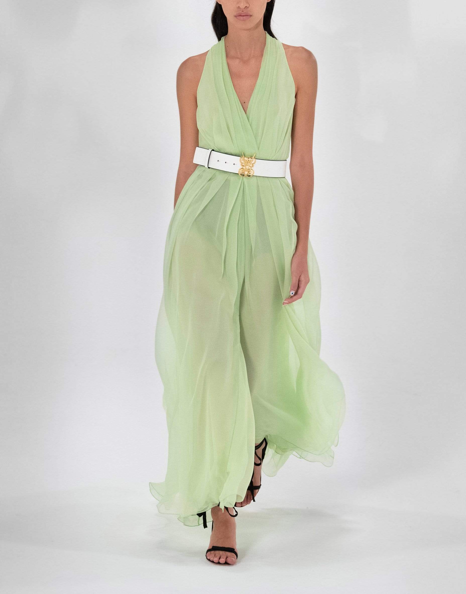 GIAMBATTISTA VALLI-V-Neck Georgette Gown-