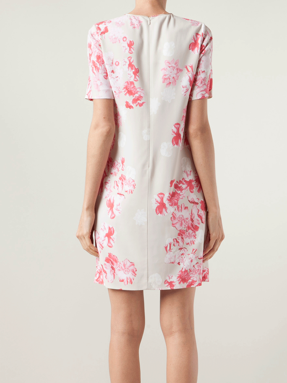 GIAMBATTISTA VALLI-Short Sleeve Floral Print Shift Dress-