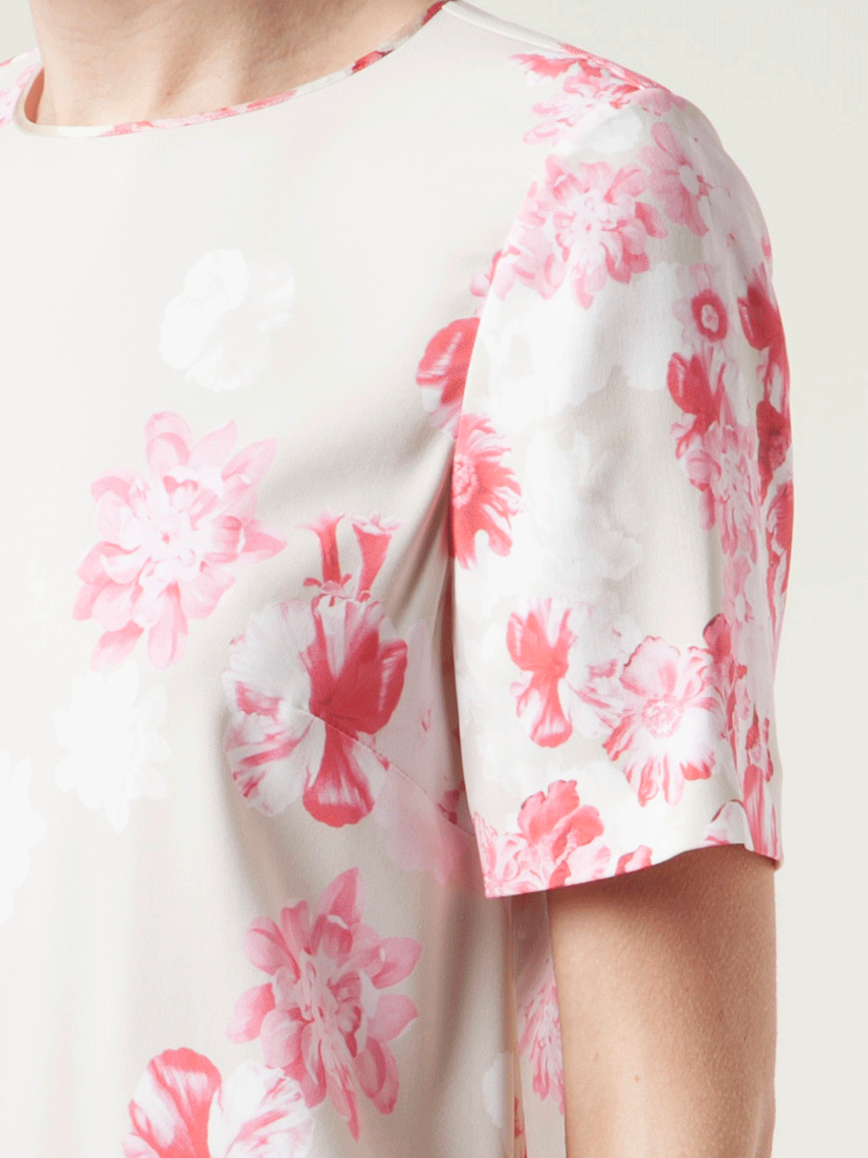 GIAMBATTISTA VALLI-Short Sleeve Floral Print Shift Dress-