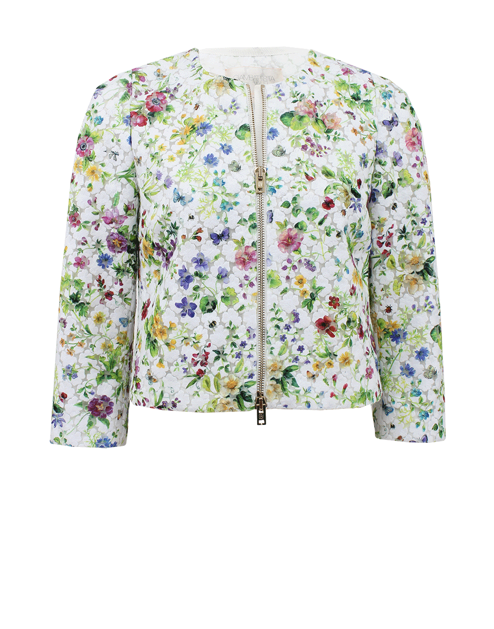 GIAMBATTISTA VALLI-Crop Zip Embroidered Jacket-