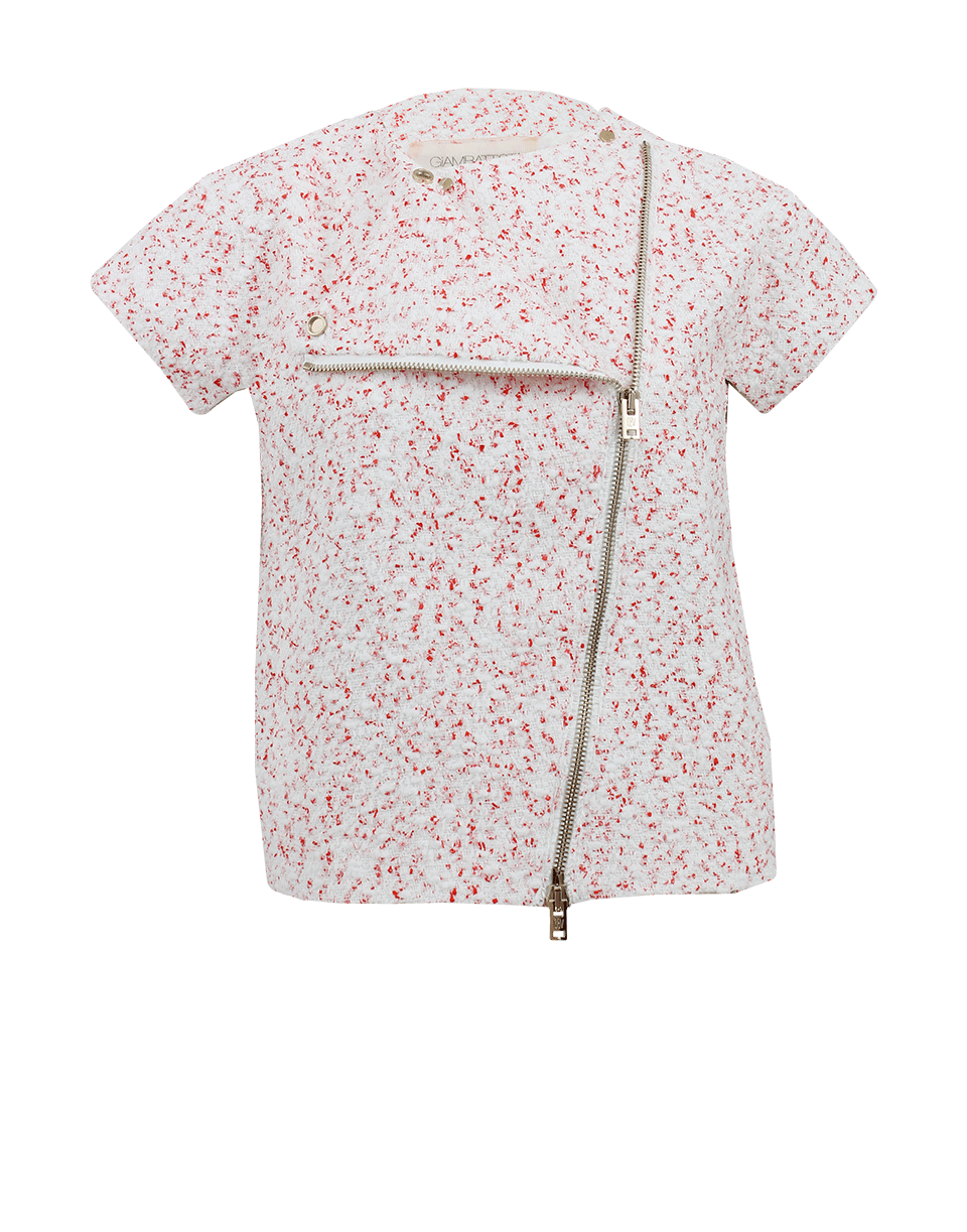 GIAMBATTISTA VALLI-Short Sleeve Asymmetrical Tweed Jacket-