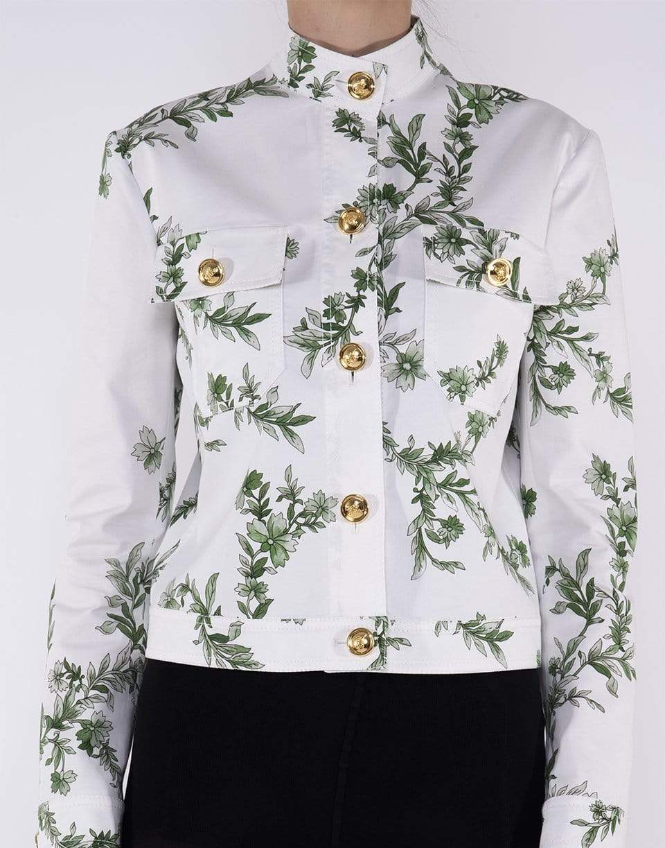 GIAMBATTISTA VALLI-Long Sleeve Gabardine Jardins Print Jacket-