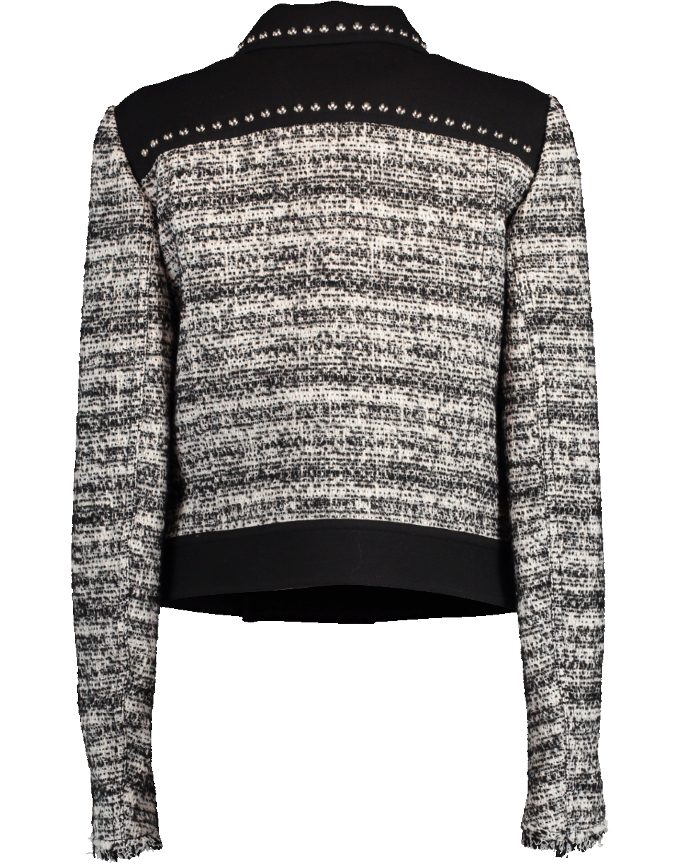 GIAMBATTISTA VALLI-Tweed Studded Jacket-IVRY/BLK