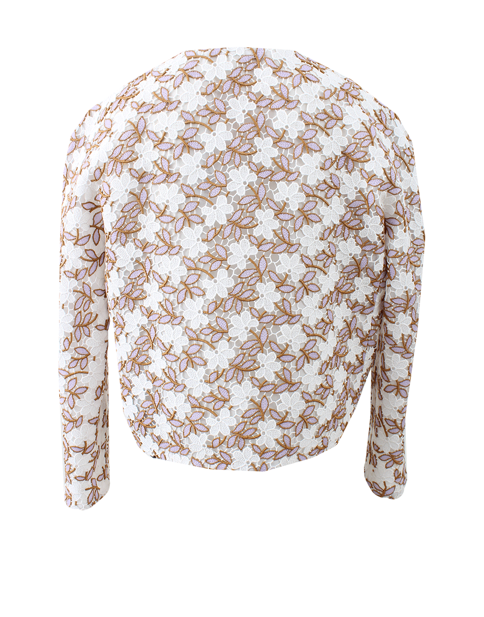GIAMBATTISTA VALLI-Floral Macrame Lace Jacket-LIL/BRWN
