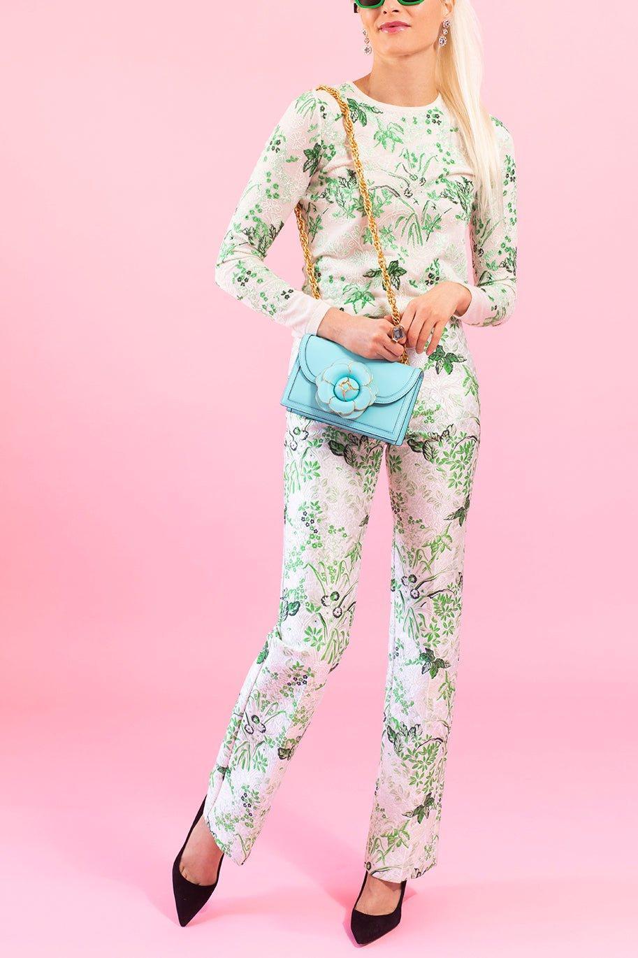 GIAMBATTISTA VALLI-Floral Jacquard Trousers-