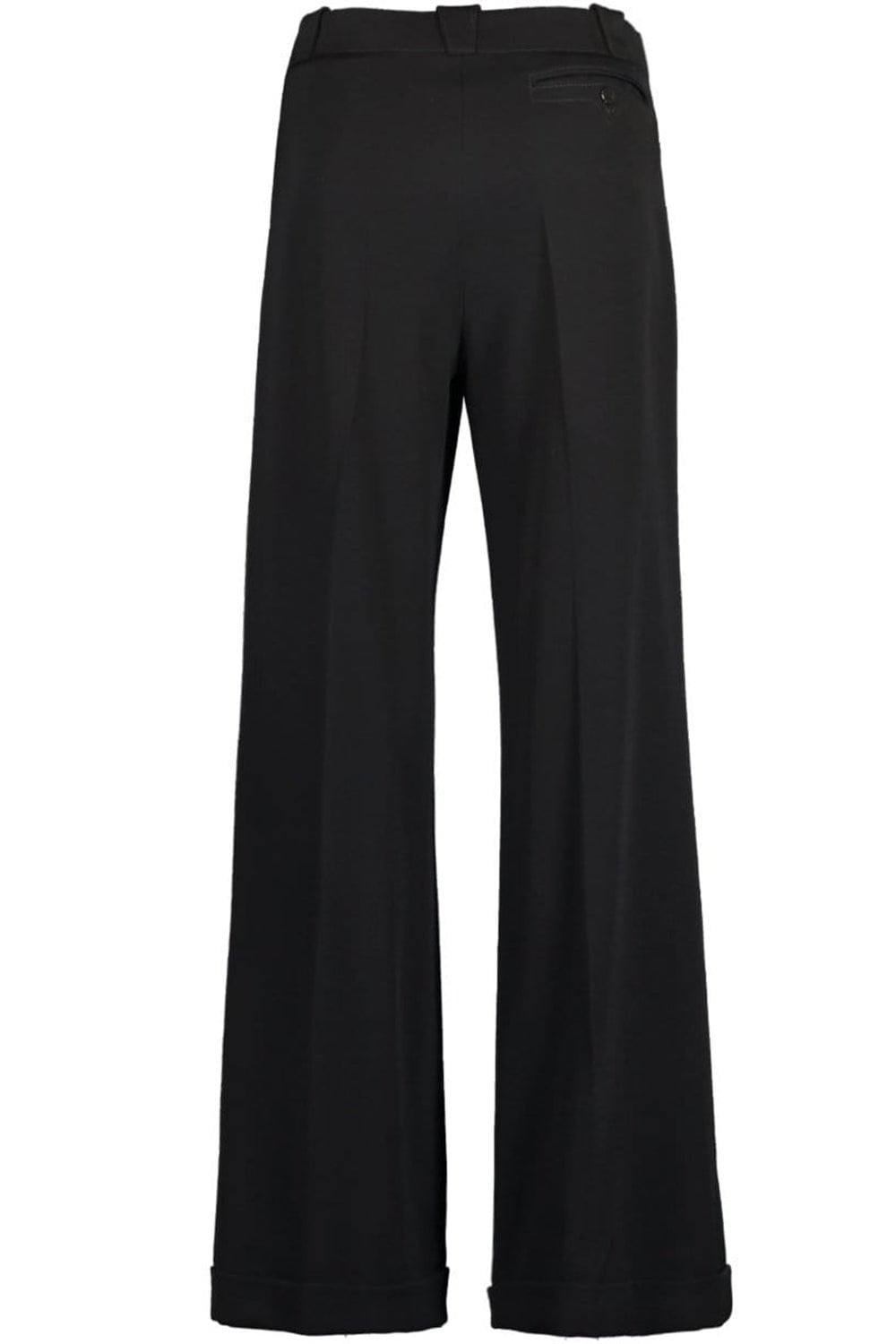 GIAMBATTISTA VALLI-Wide Leg Pleated Twill Trouser-BLACK