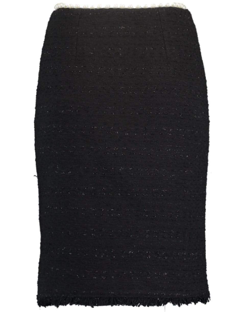 GIAMBATTISTA VALLI-Black Slim Tweed Skirt-