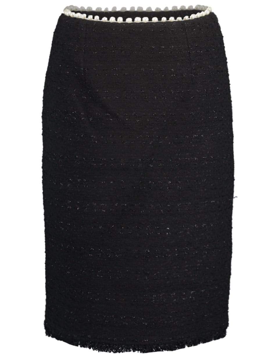 GIAMBATTISTA VALLI-Black Slim Tweed Skirt-