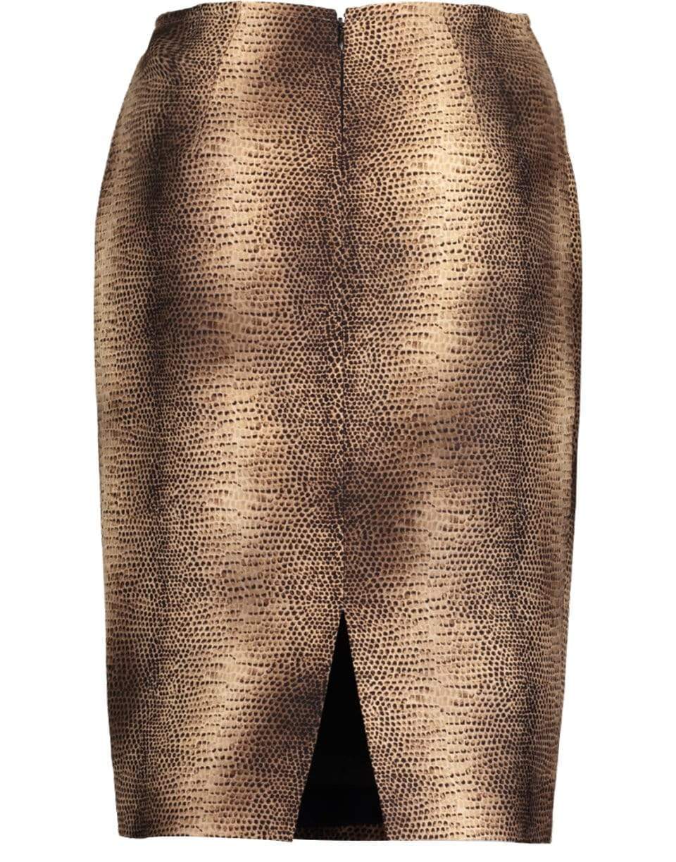 GIAMBATTISTA VALLI-Snakeskin Print Skirt-BROWN