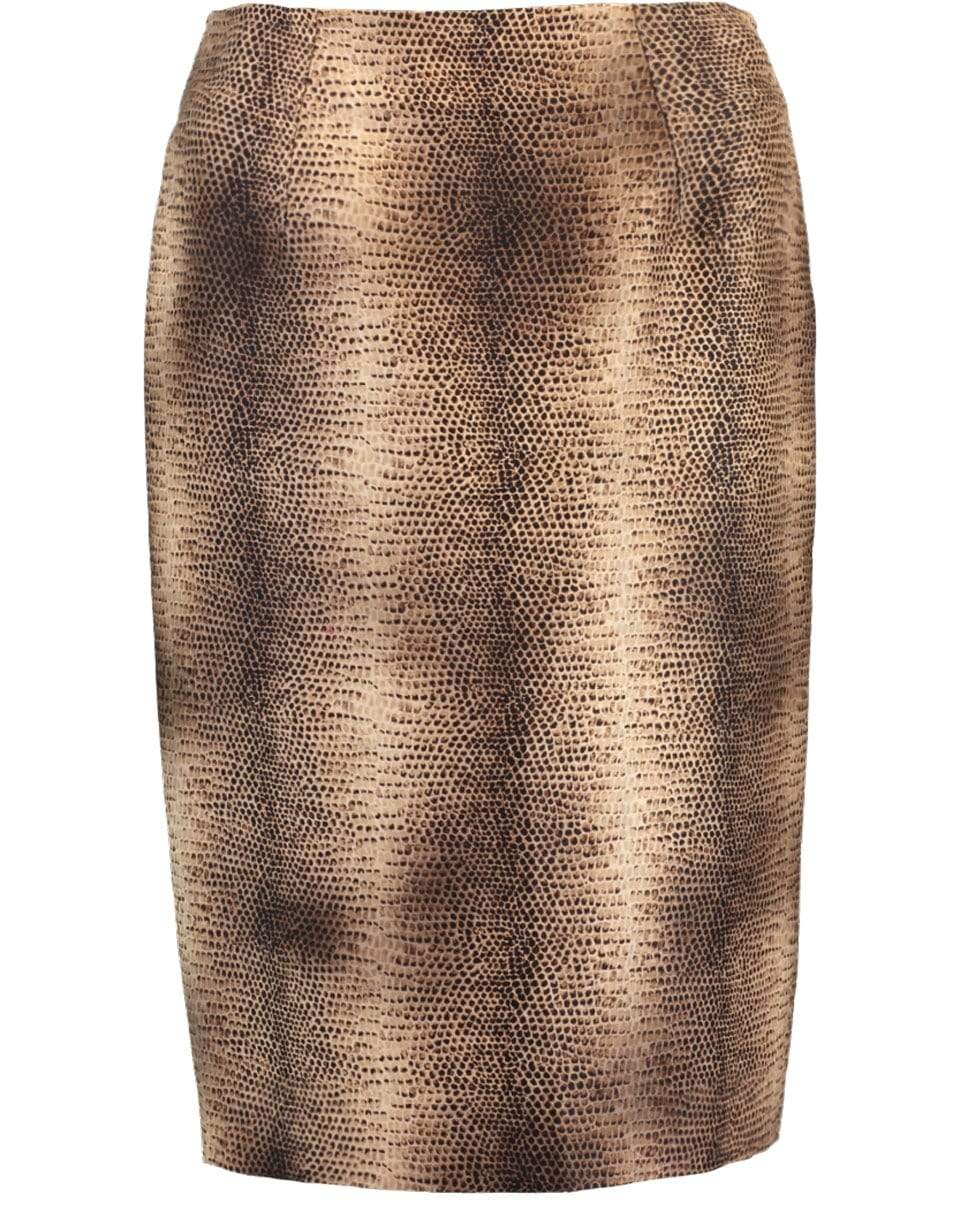 GIAMBATTISTA VALLI-Snakeskin Print Skirt-BROWN