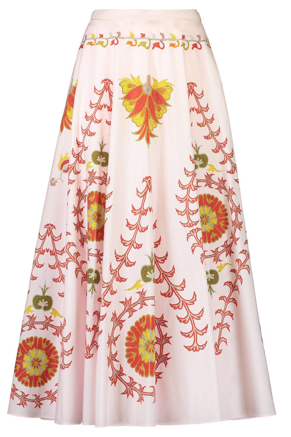 Embroidered Maxi Skirt-ROSE/RED-40-CLOTHINGSKIRTMAXI-GIAMBATTISTA VALLI