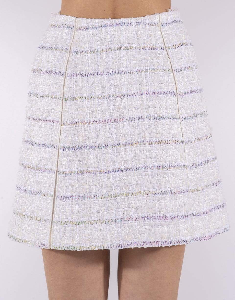 GIAMBATTISTA VALLI-Striped Tweed Above The Knee Skirt-