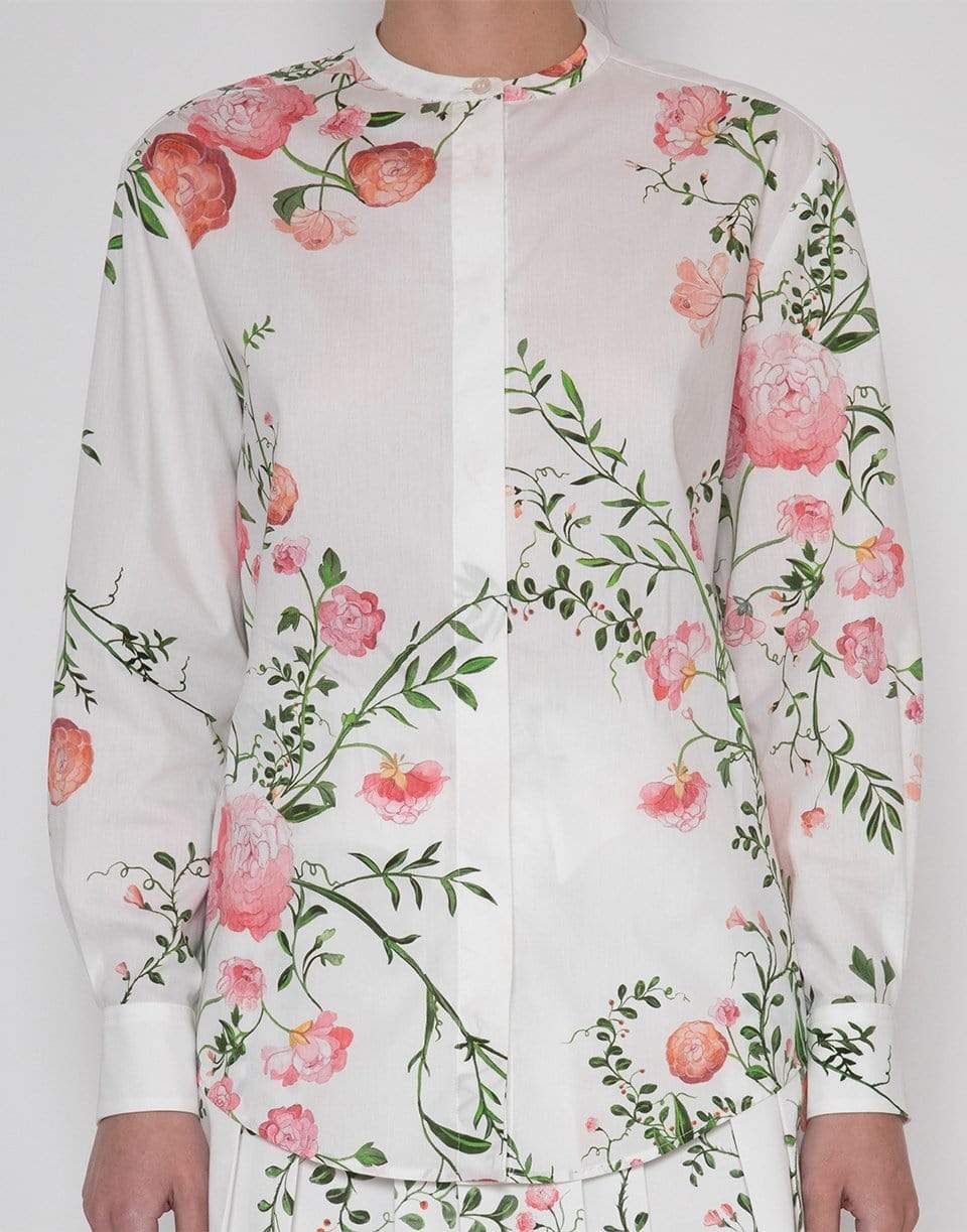 GIAMBATTISTA VALLI-Poplin Buttercup Floral Print Blouse-