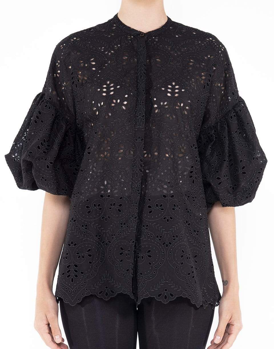 GIAMBATTISTA VALLI-Puff Sleeve Embroidered Blouse-