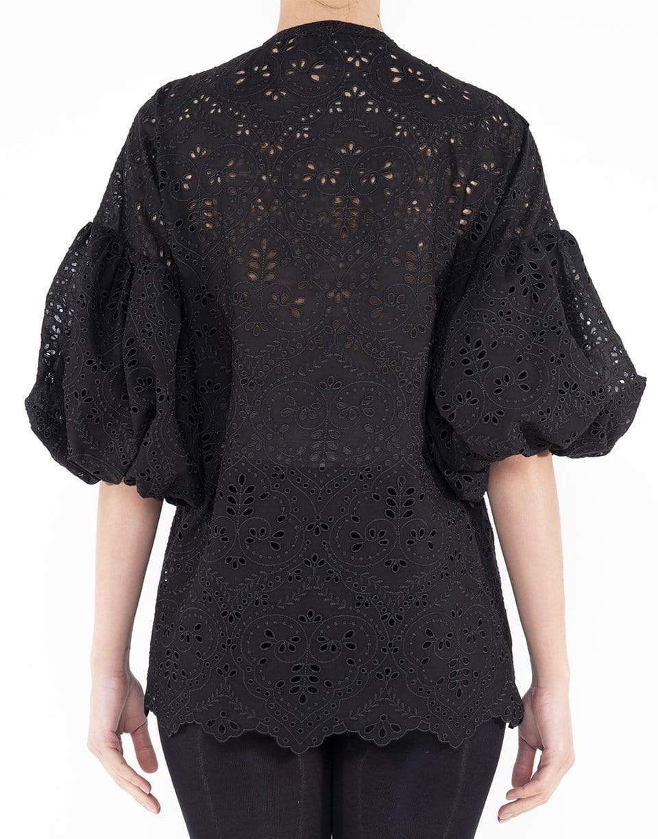 GIAMBATTISTA VALLI-Puff Sleeve Embroidered Blouse-