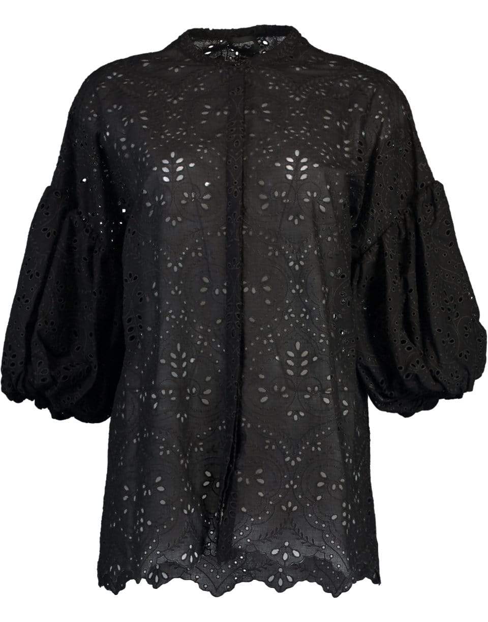 GIAMBATTISTA VALLI-Puff Sleeve Embroidered Blouse-