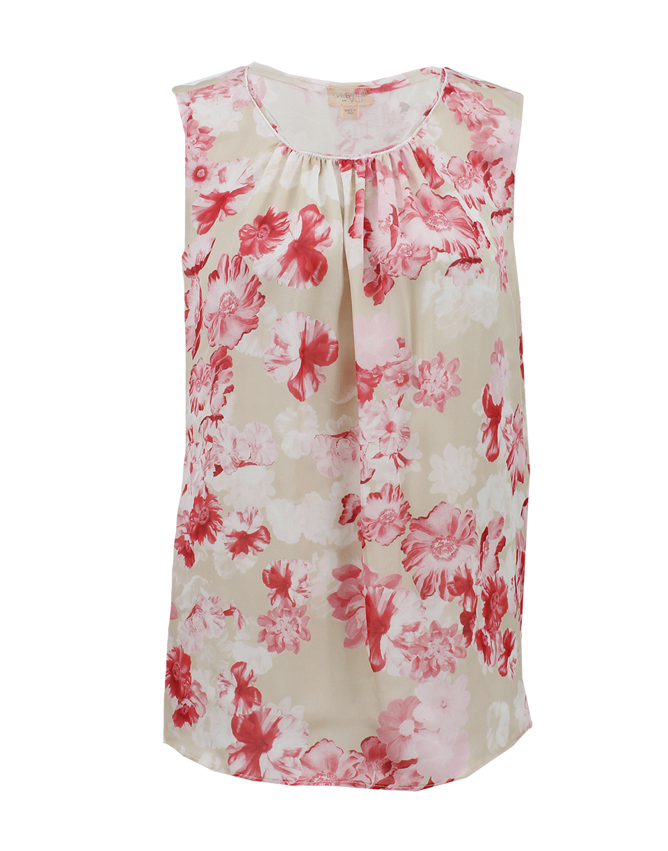 GIAMBATTISTA VALLI-Sleeveless Back Zip Floral Blouse-