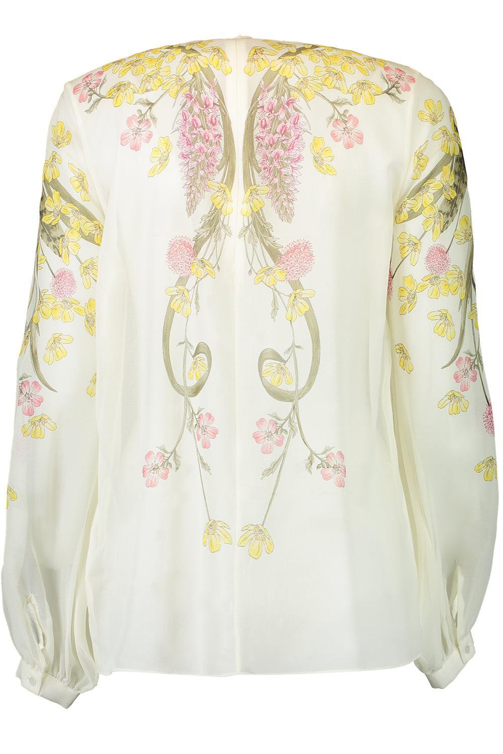 Long Sleeve Printed Blouse - Ivory Multi-IVORMULT-38-CLOTHINGTOPBLOUSE-GIAMBATTISTA VALLI
