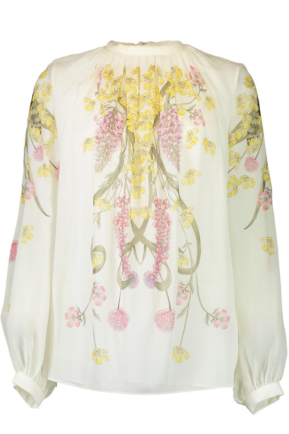 Long Sleeve Printed Blouse - Ivory Multi-IVORMULT-38-CLOTHINGTOPBLOUSE-GIAMBATTISTA VALLI