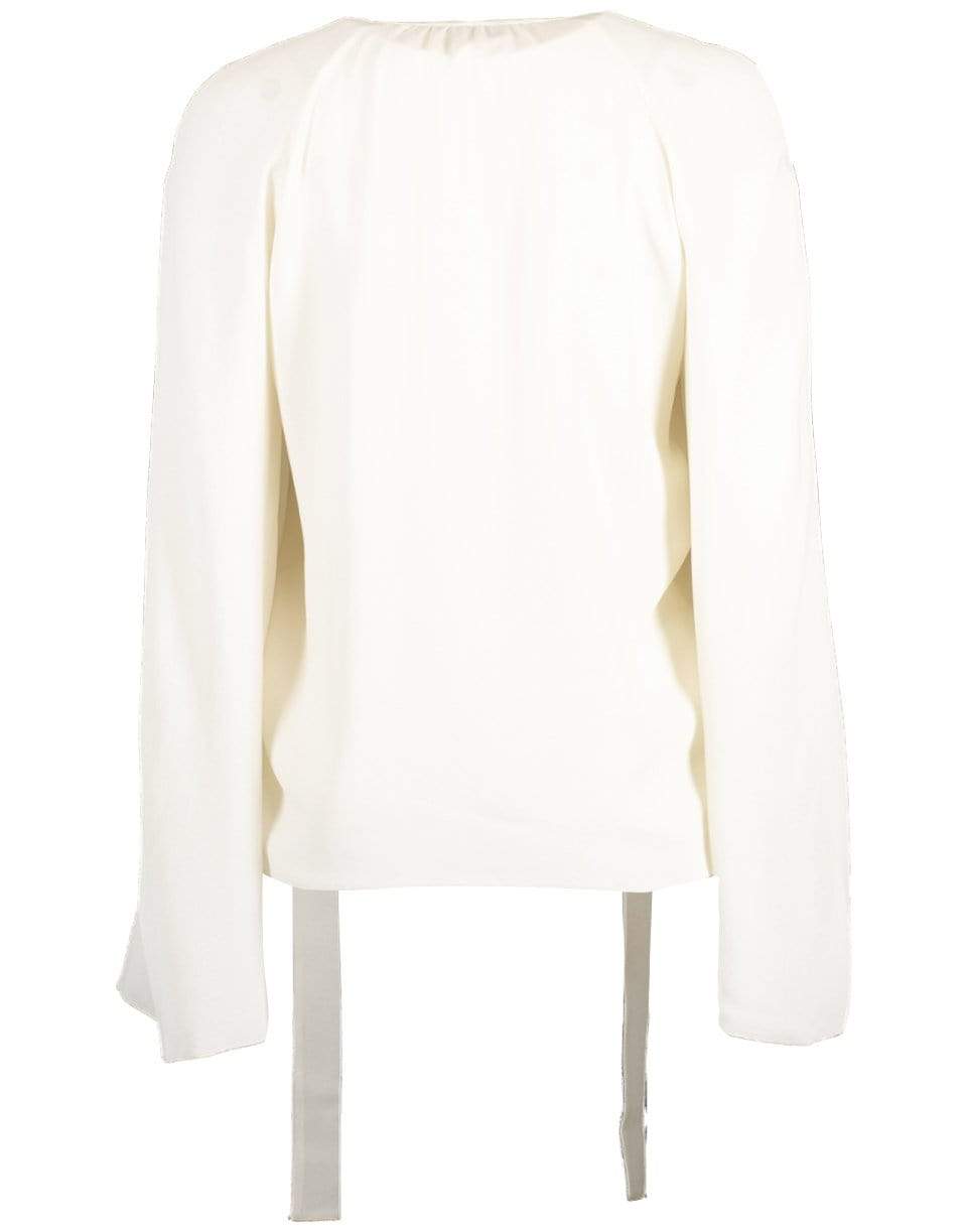 GIAMBATTISTA VALLI-Ivory Neck Tie Blouse-