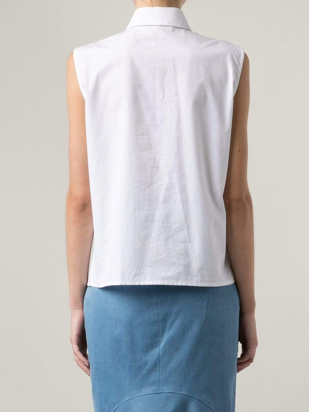 GIAMBATTISTA VALLI-Sleeveless Ruffle Overlay Blouse-