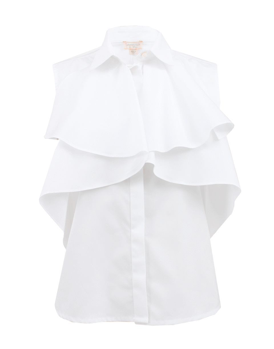GIAMBATTISTA VALLI-Sleeveless Ruffle Overlay Blouse-