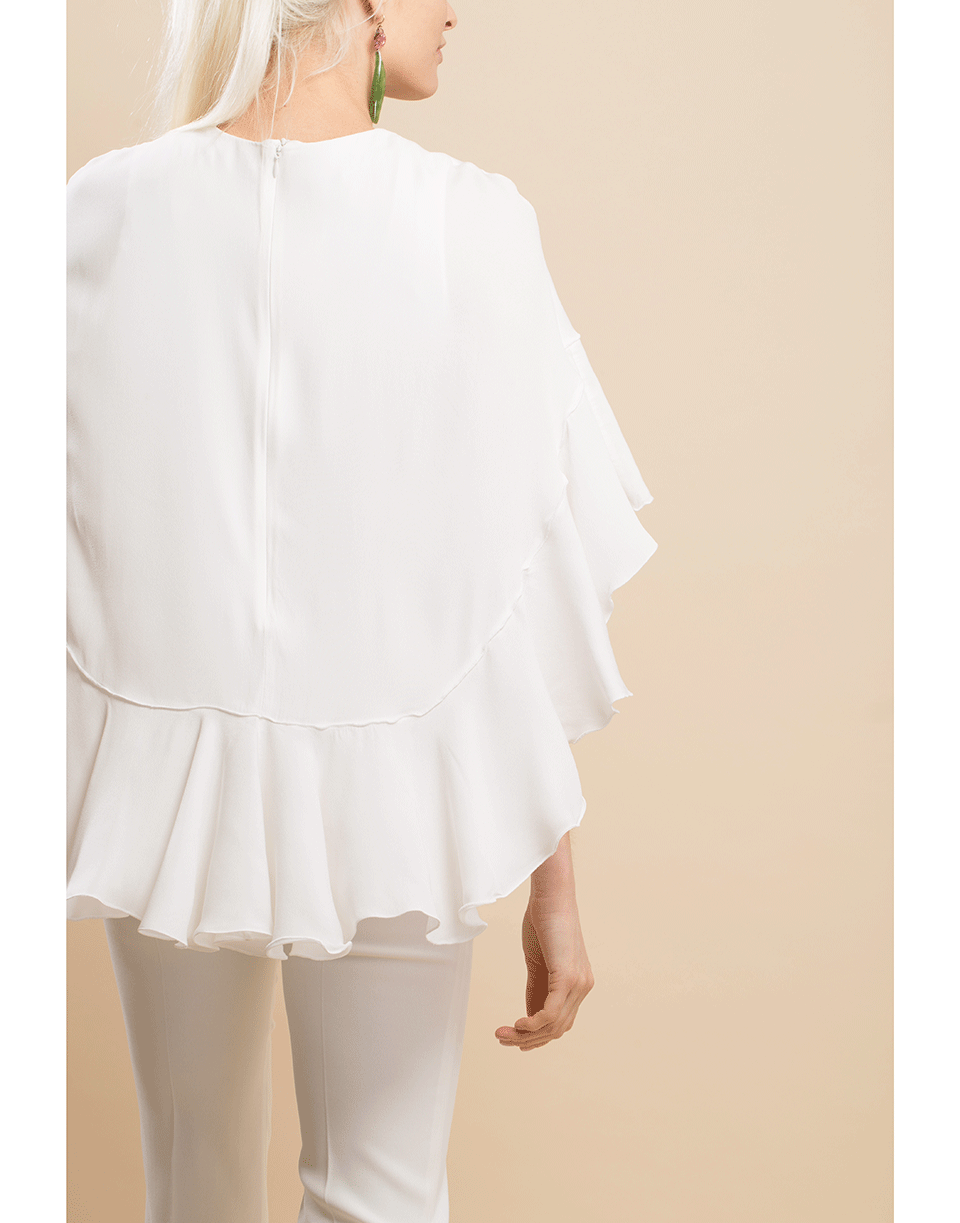 GIAMBATTISTA VALLI-Ruffle Cape Blouse-