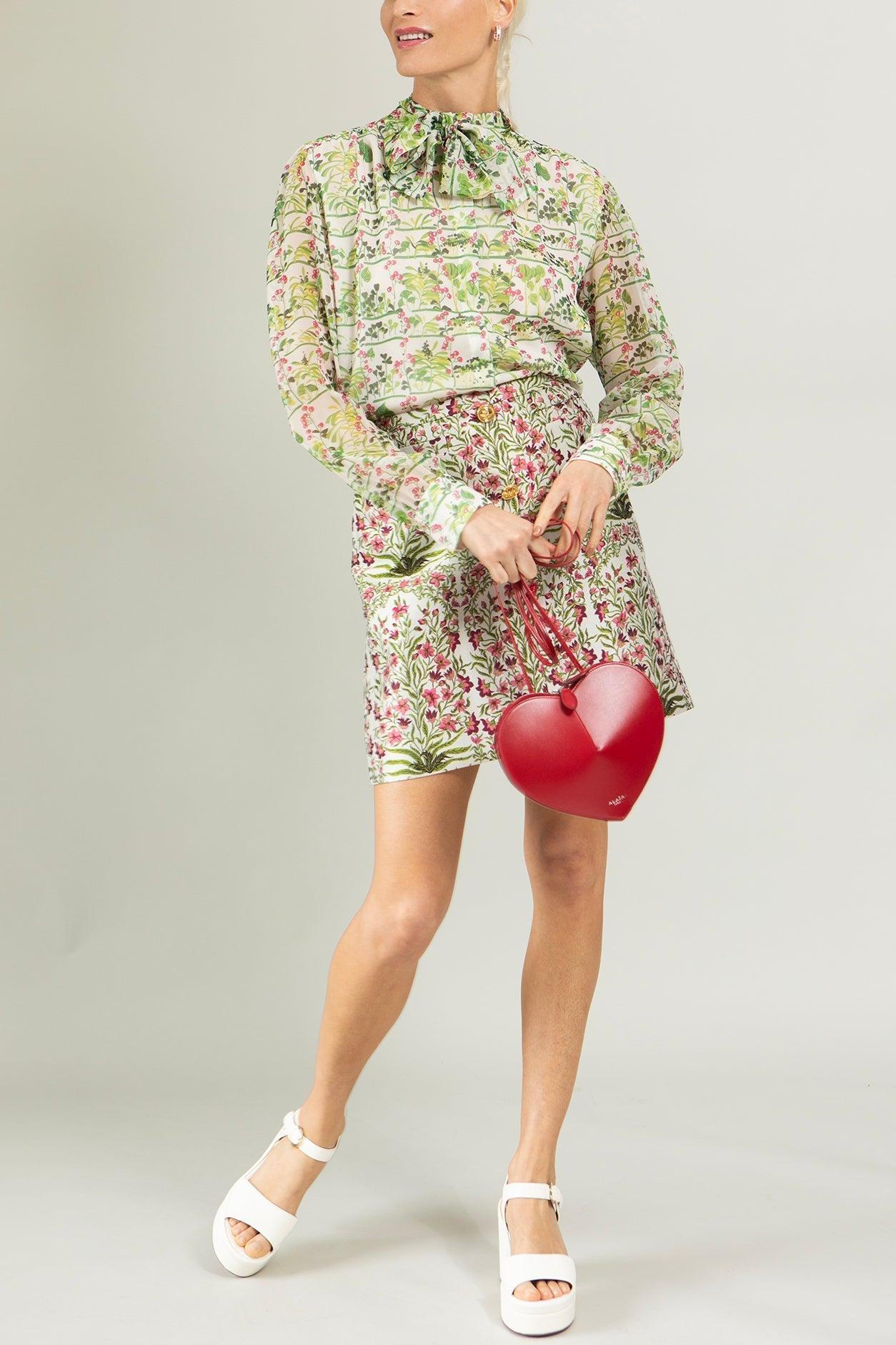 GIAMBATTISTA VALLI-Georgette Fleuris Blouse-