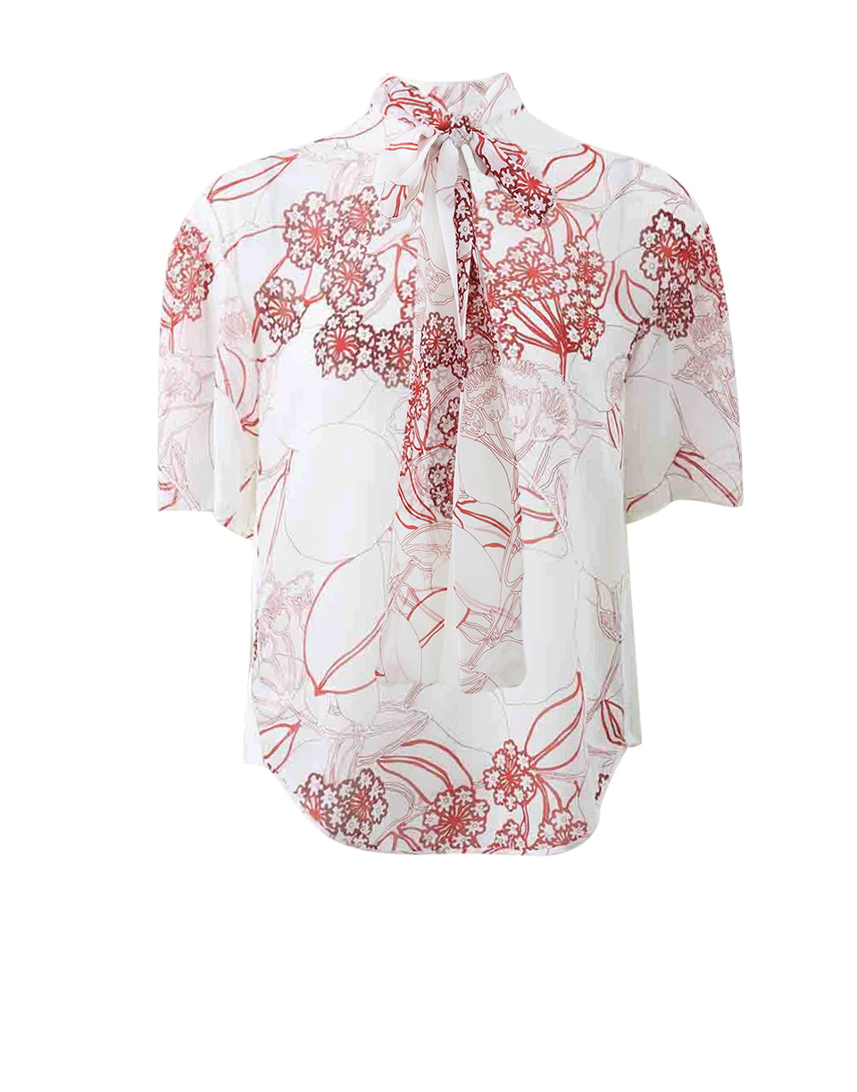 GIAMBATTISTA VALLI-Tie Floral Print Blouse-