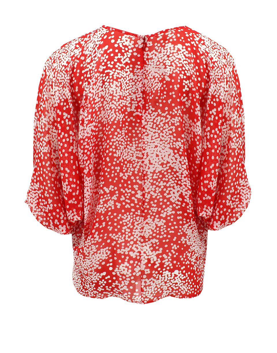 GIAMBATTISTA VALLI-Batwing Silk Dot Blouse-