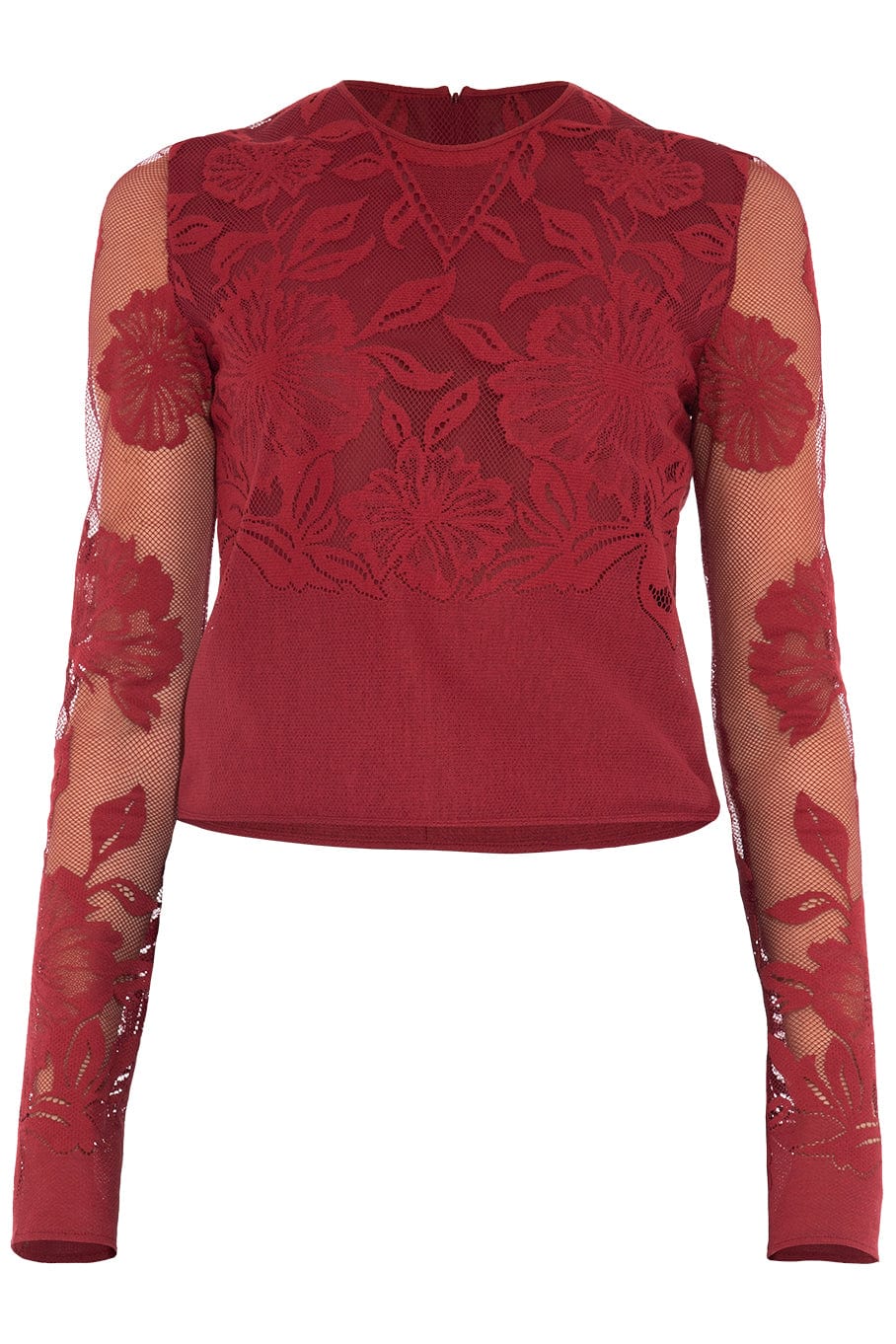 GIAMBATTISTA VALLI-Macrame Long Sleeve Blouse-TITANRED
