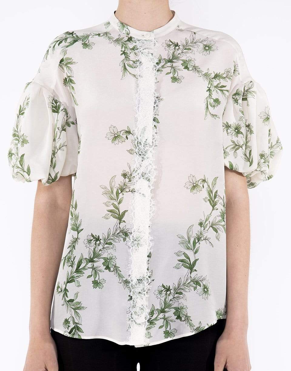 GIAMBATTISTA VALLI-Short Sleeve Jardins A' L'italienne Print Blouse-