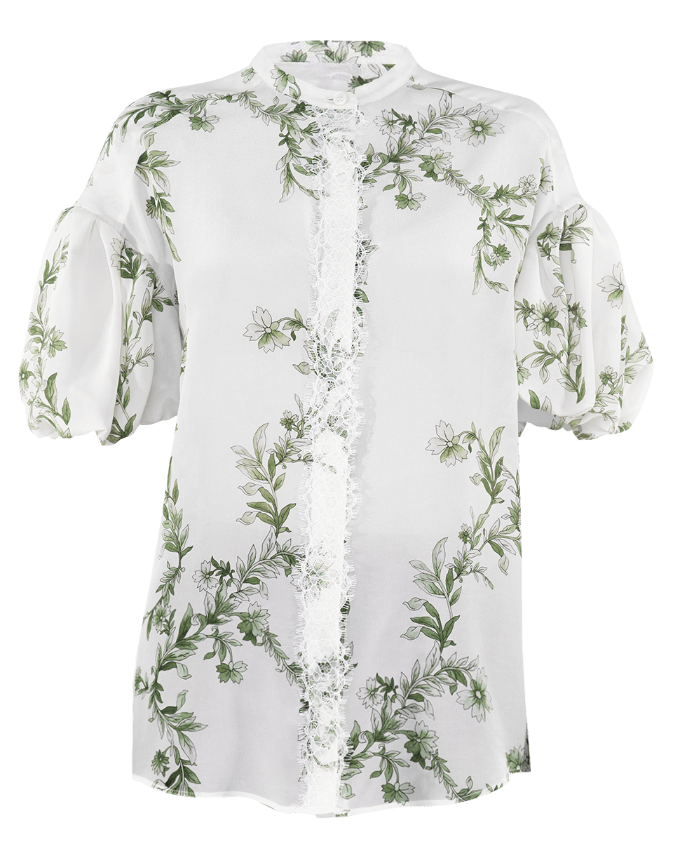 GIAMBATTISTA VALLI-Short Sleeve Jardins A' L'italienne Print Blouse-