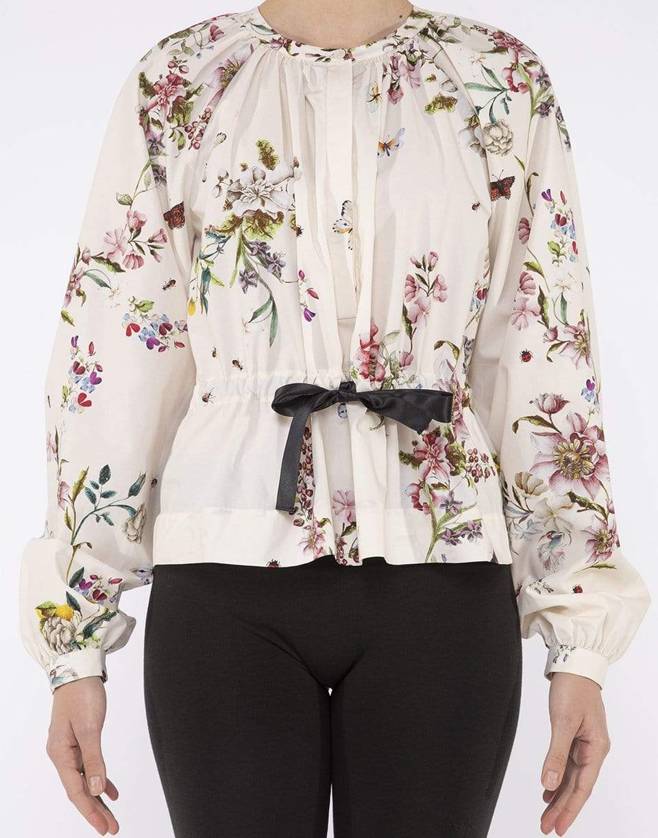 GIAMBATTISTA VALLI-Popeline Flower Print Blouse-