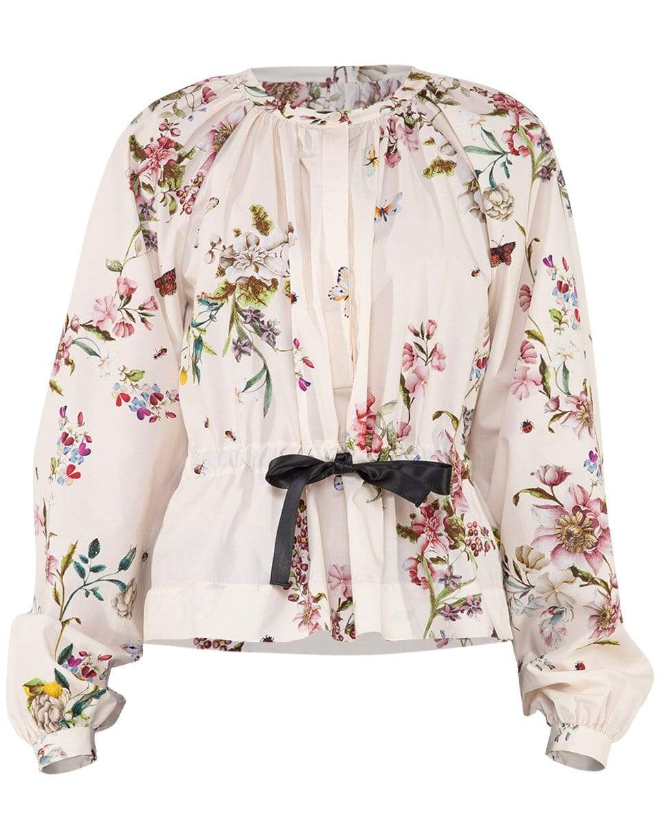GIAMBATTISTA VALLI-Popeline Flower Print Blouse-