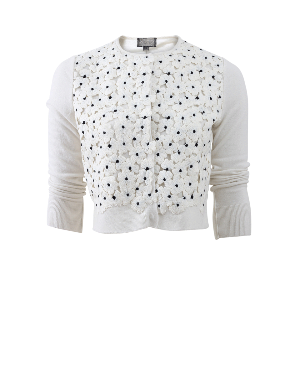 GIAMBATTISTA VALLI-Floral Macrame Cardigan-