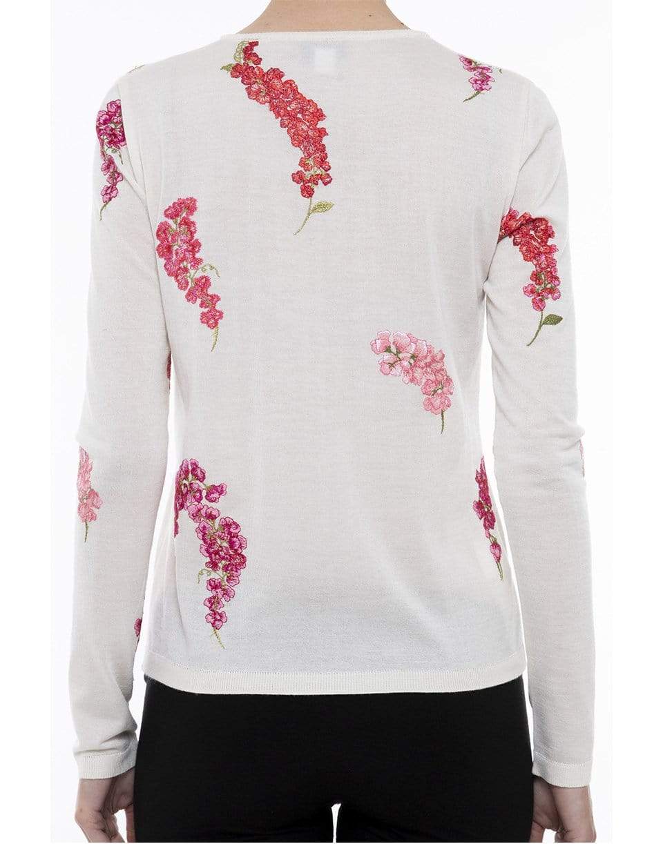 GIAMBATTISTA VALLI-Long Sleeve Floral Knit Top-