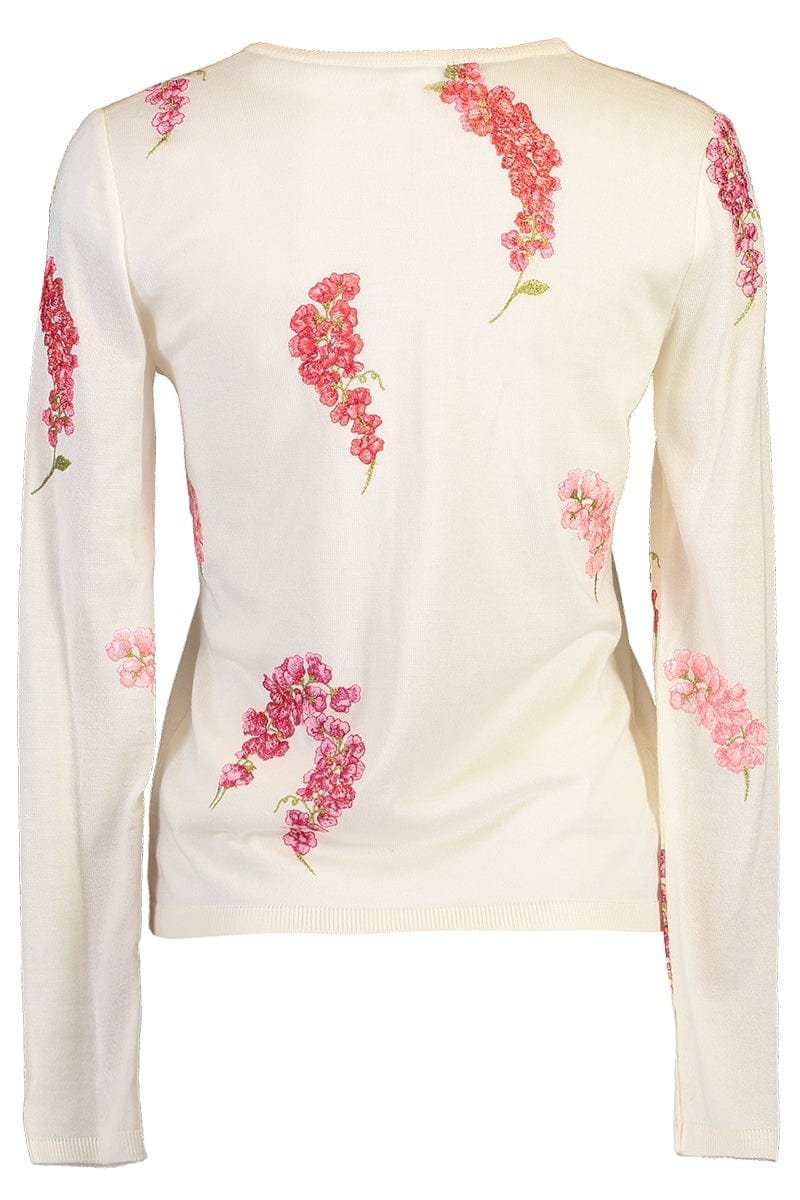 GIAMBATTISTA VALLI-Long Sleeve Floral Knit Top-