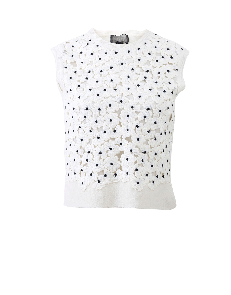 GIAMBATTISTA VALLI-Floral Macrame Tank-