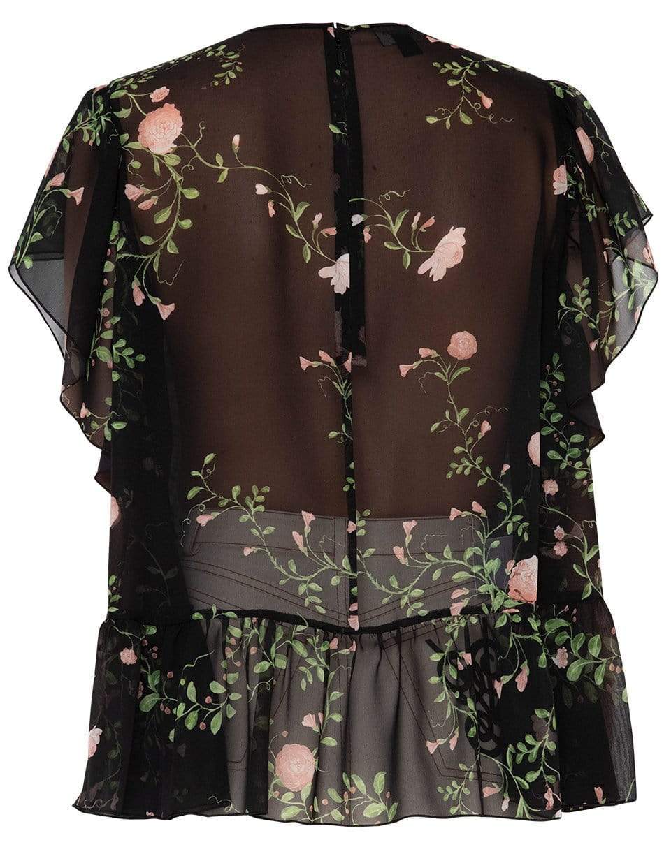 GIAMBATTISTA VALLI-Floral Georgette Buttercup Blouse-