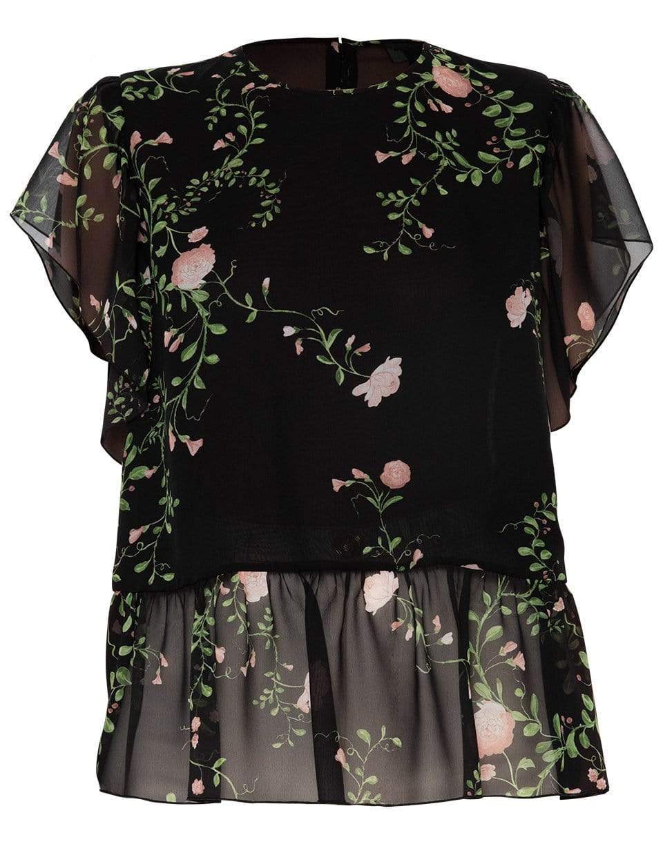 GIAMBATTISTA VALLI-Floral Georgette Buttercup Blouse-