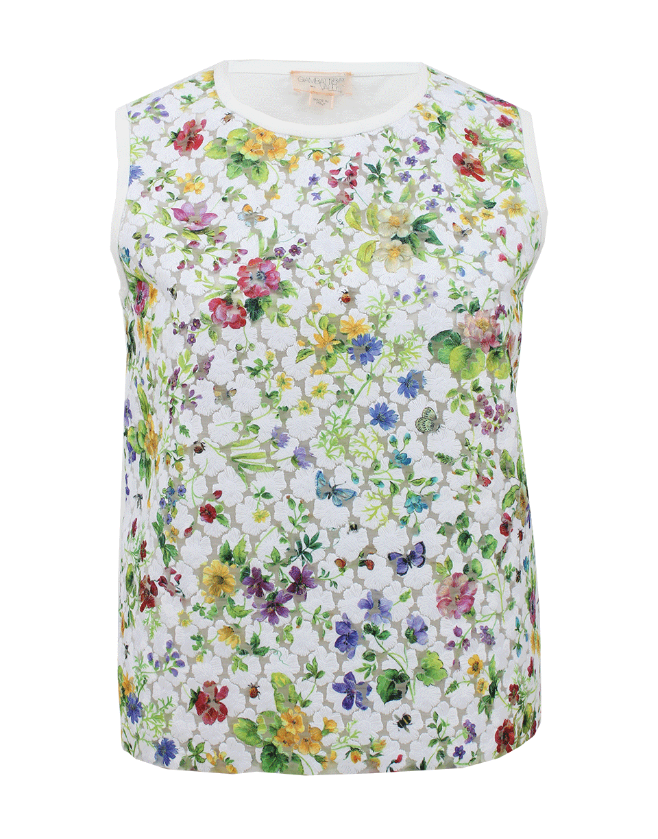 GIAMBATTISTA VALLI-Sleeveless Floral Embroidered Tank-