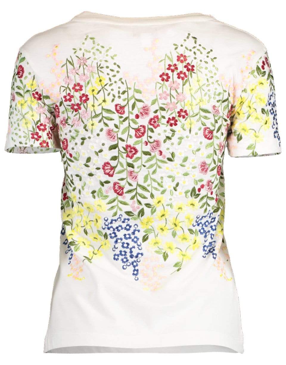 GIAMBATTISTA VALLI-Ivory Floral Print T-Shirt-