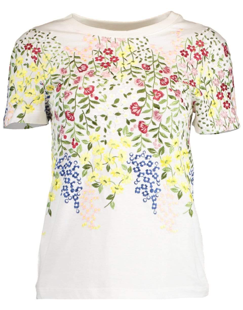 GIAMBATTISTA VALLI-Ivory Floral Print T-Shirt-