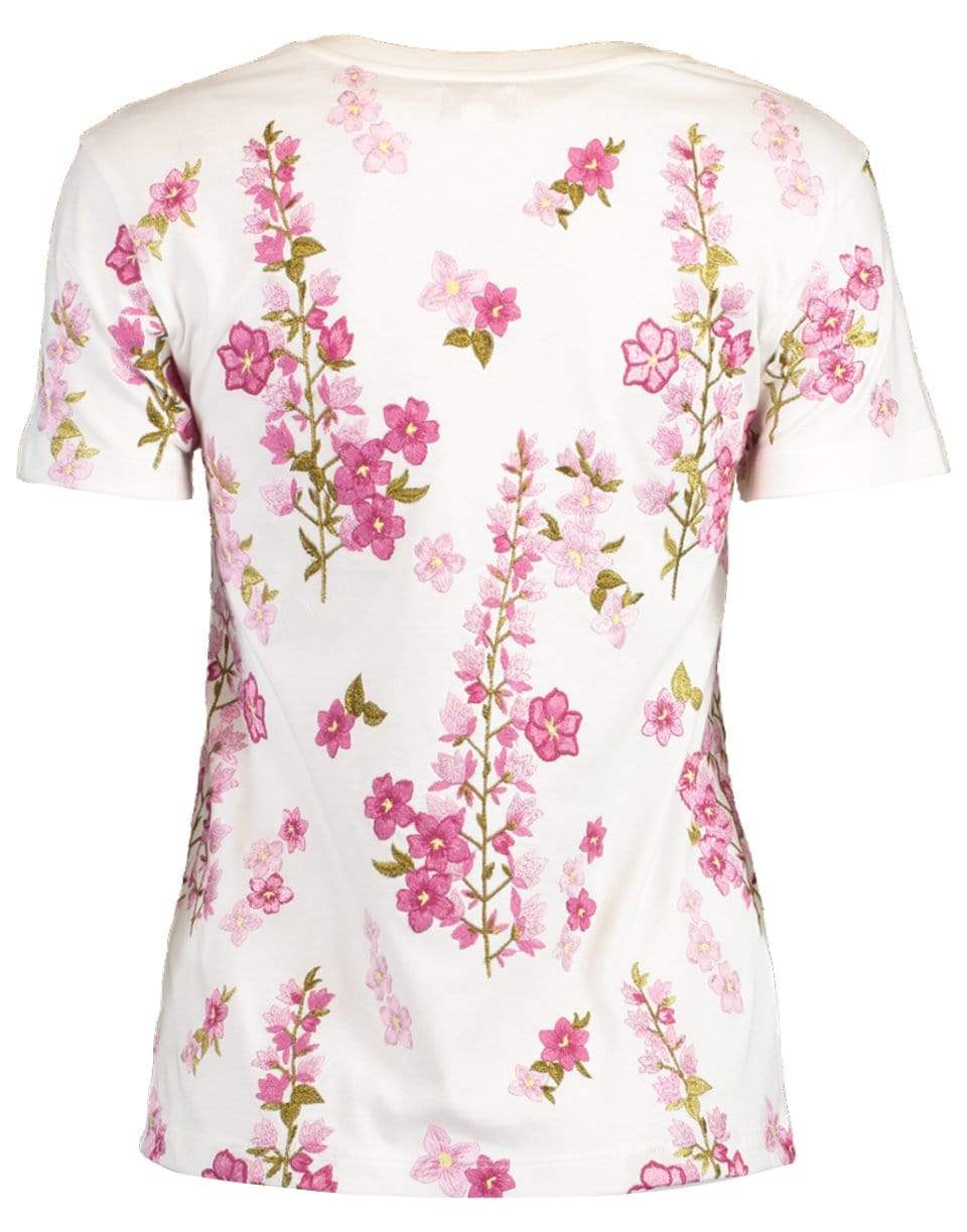 GIAMBATTISTA VALLI-Ivory Short Sleeve Floral T-Shirt-