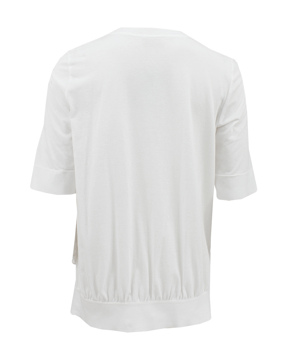 GIAMBATTISTA VALLI-Short Sleeve Embroidered High Low Tee-