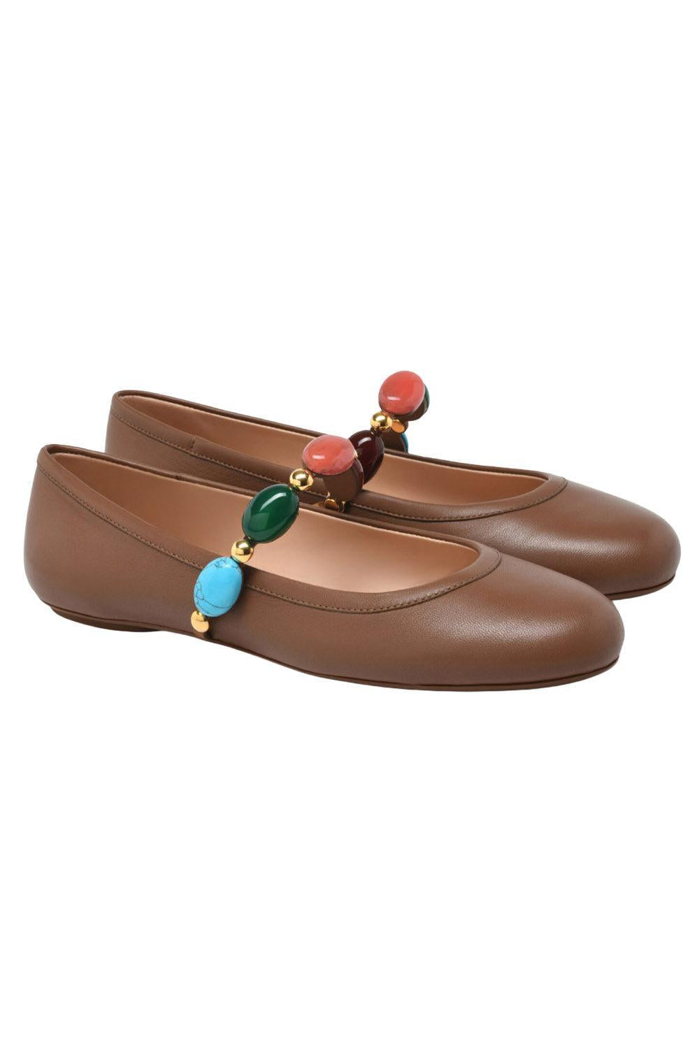 Shanti Mary Jane Flat-BROWN-36-SHOEFLAT SHOE-GIANVITO ROSSI