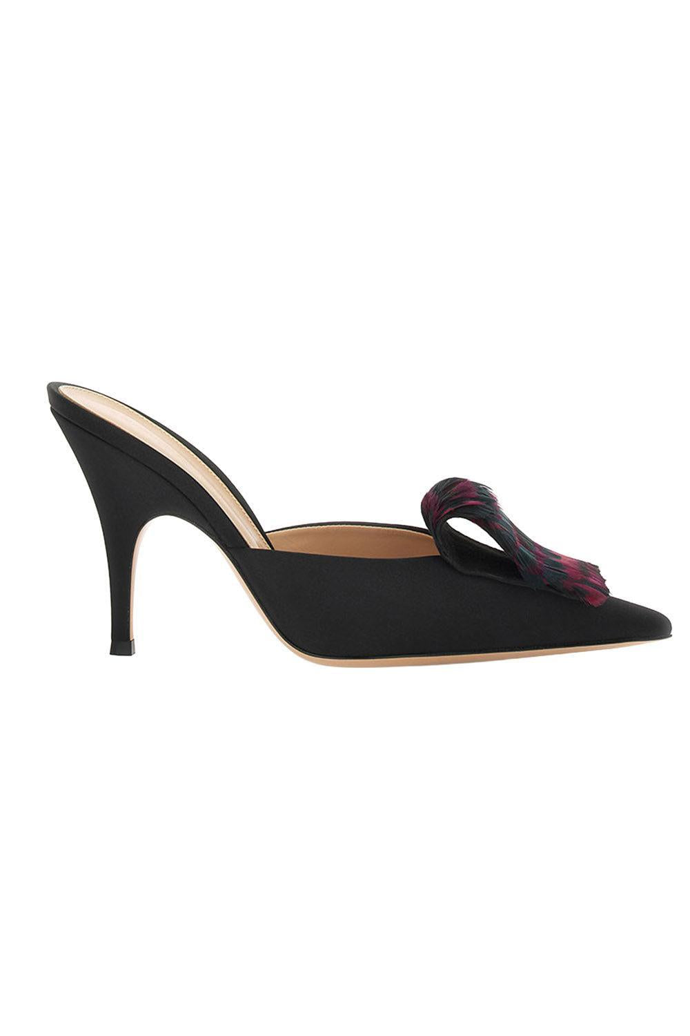 Nappa Satin Sandal 95-BLACK-37-SHOEMULE-GIANVITO ROSSI