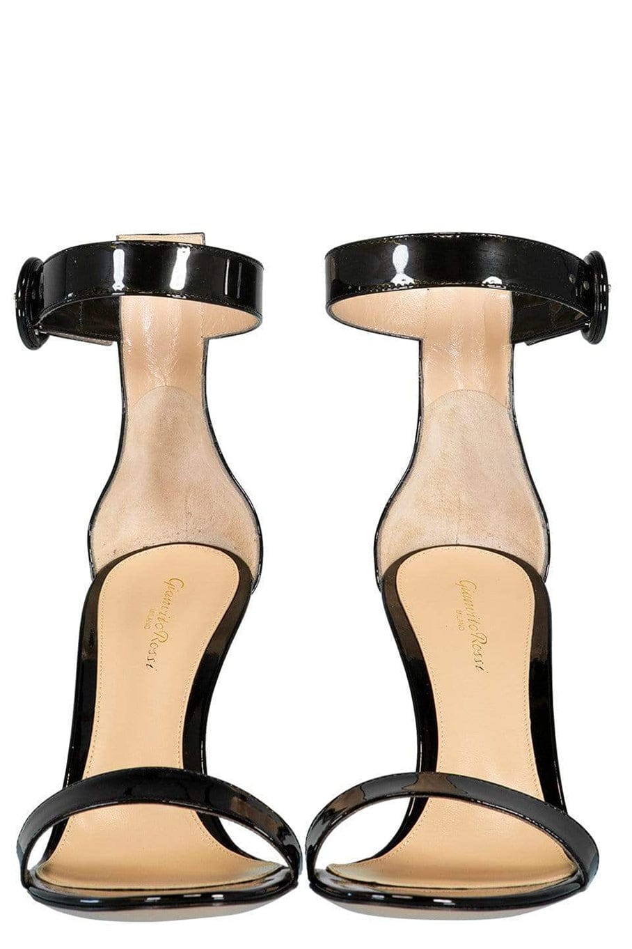 GIANVITO ROSSI-Portofino Patent Leather Sandal-BLACK
