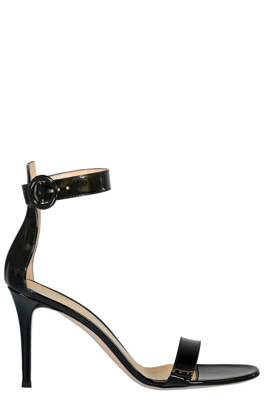 GIANVITO ROSSI-Portofino Patent Leather Sandal-BLACK